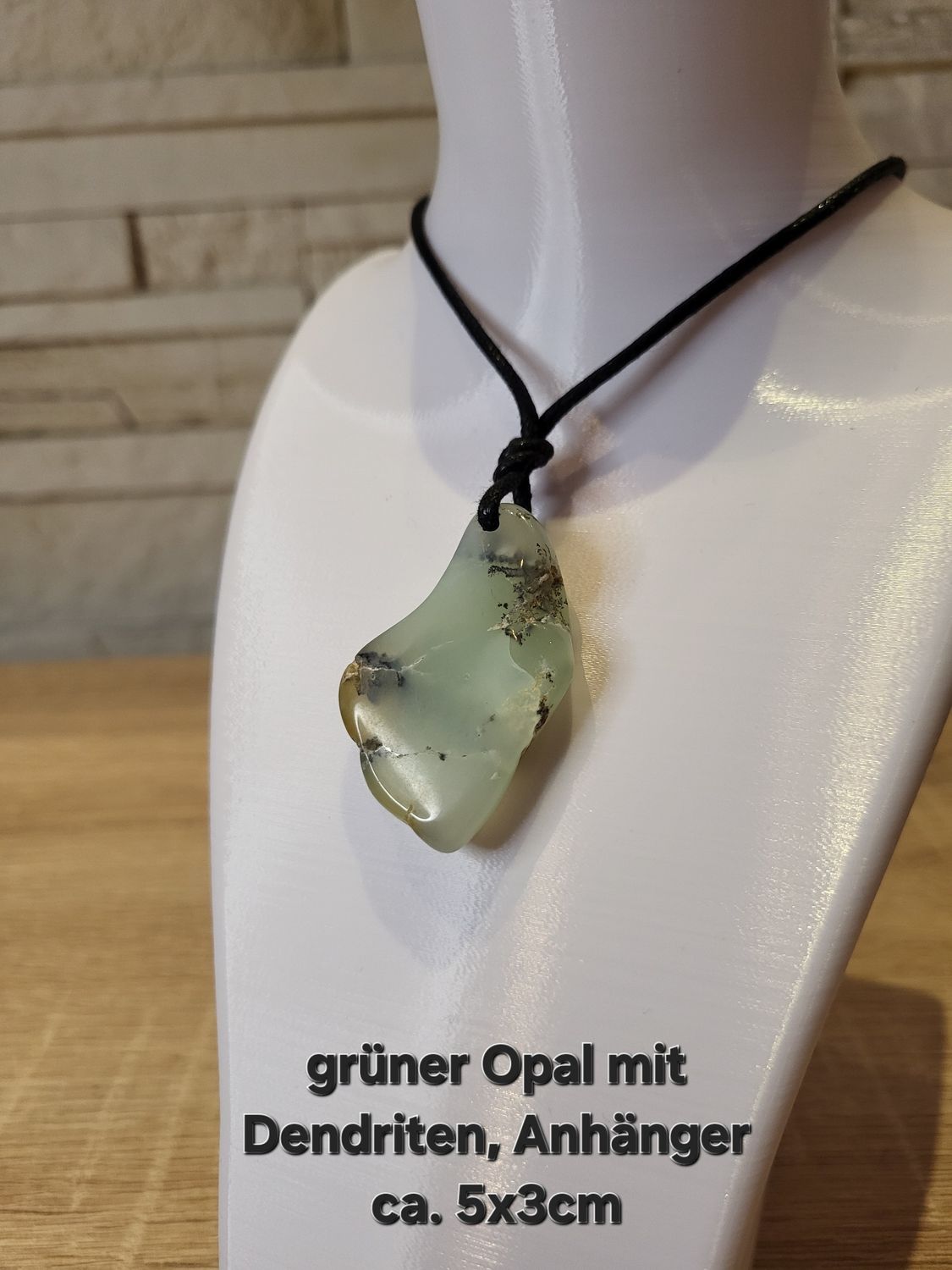 Grüner Opal mit Dendriten Kette