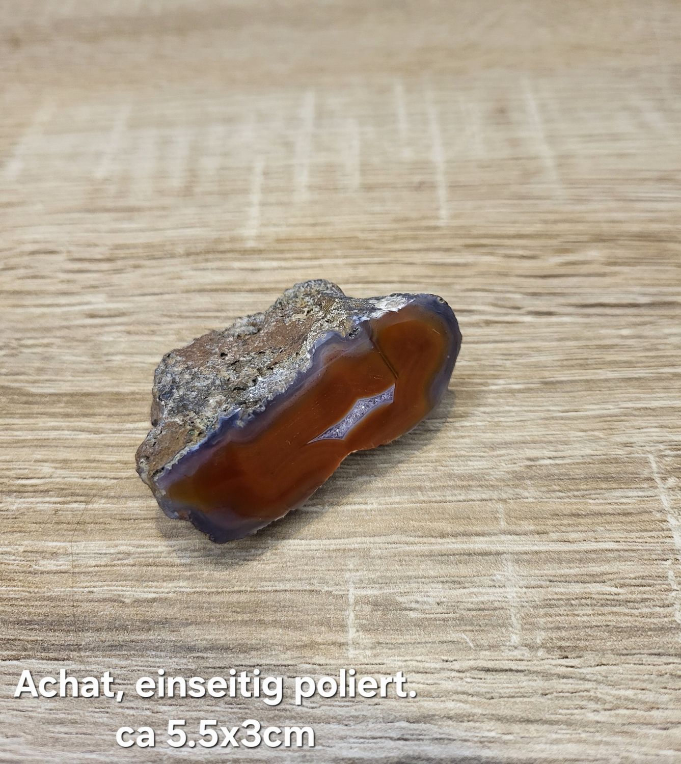 Achat Endstück einseitig von Hand poliert