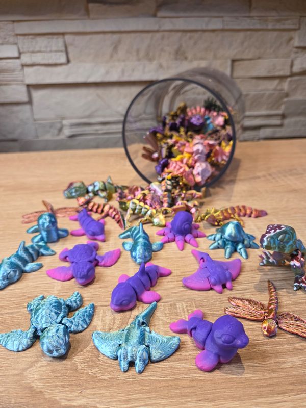 Mini Flexi Tierchen Mysterybag, in 2 Größen wählbar. (Farben und Tiere je nach Verfügbarkeit gemischt) ab