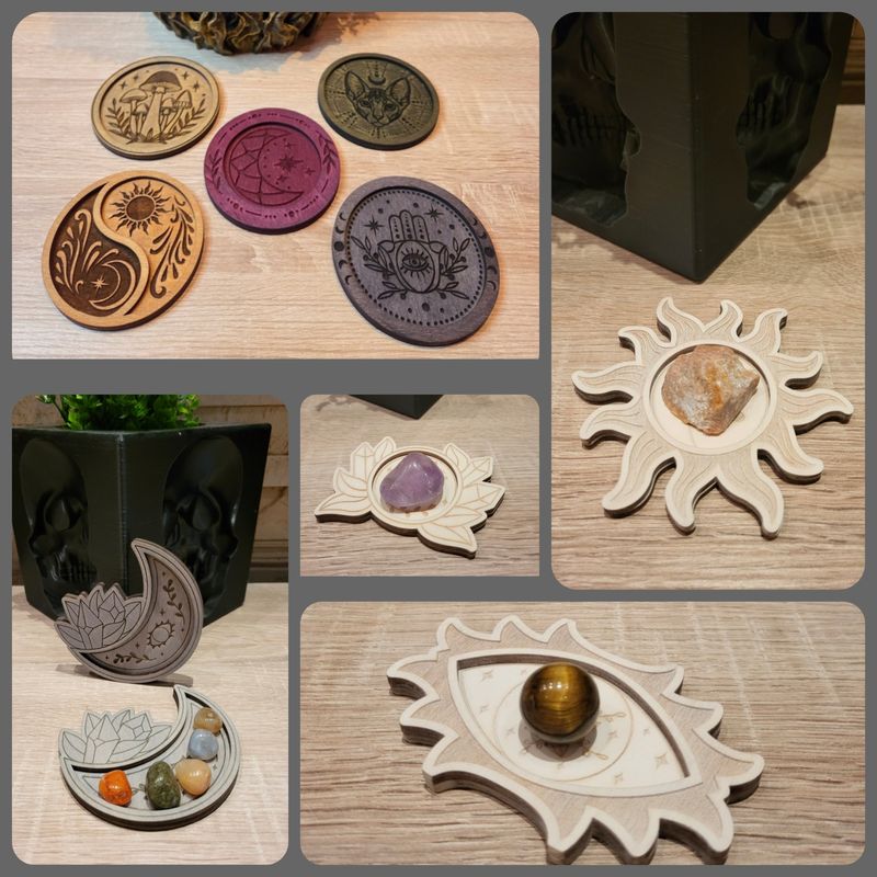 Kleine Deko Ablagen aus Holz, handgefertigt. In verschiedenen Motiven und Farben erhältlich