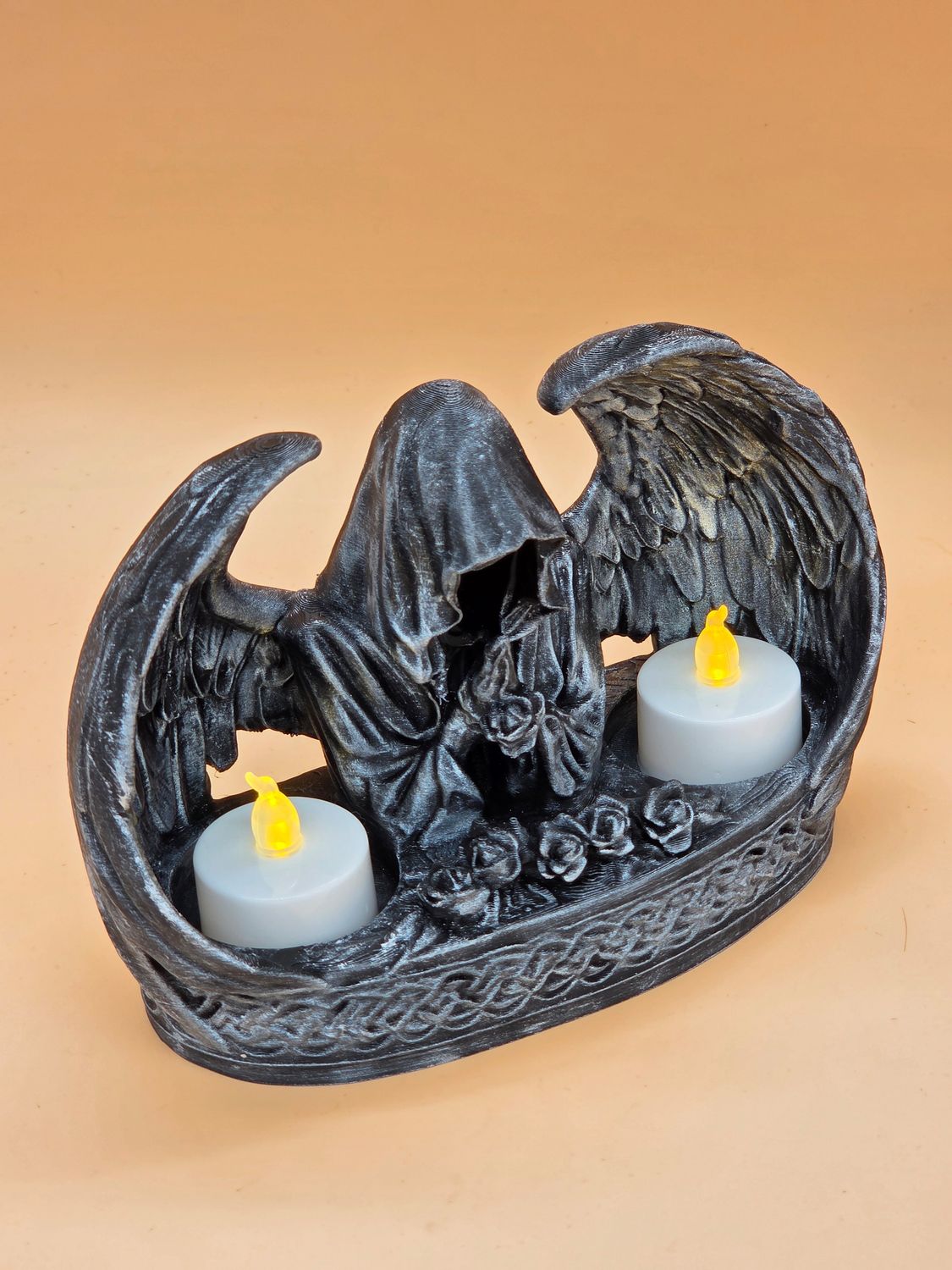 LED Teelicht Halter Reeper, Ghost, Todesengel. In verschiedenen Patinierungen erhältlich. 