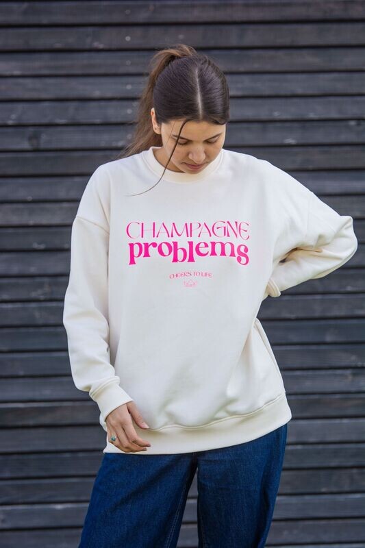 Sweater aus kuscheligem ORGANIC BRUSHED SWEAT Sweater aus kuscheligem ORGANIC BRUSHED SWEAT "Champagne problems"
