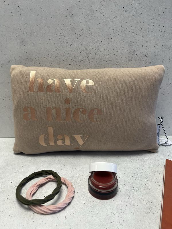 Kuschelkissen / Kissen / Minikissen / Kissen aus Kuschelsweat in grau mit Folienprint in Silber