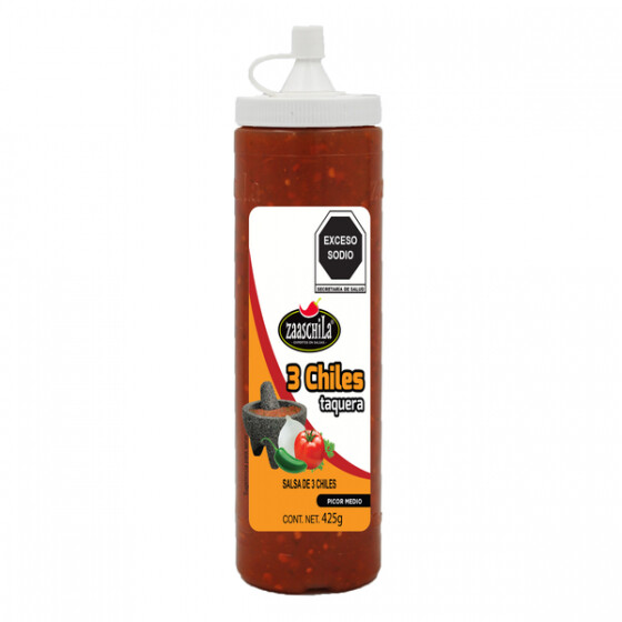 ZAASCHILA SALSA 3 CHILES 425 GR