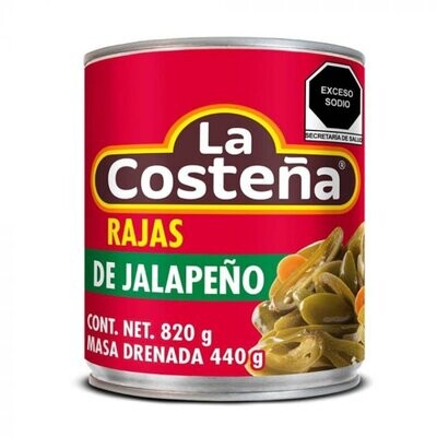 CHILE JALAPEÑO EN RAJAS LA COSTEÑA 820G