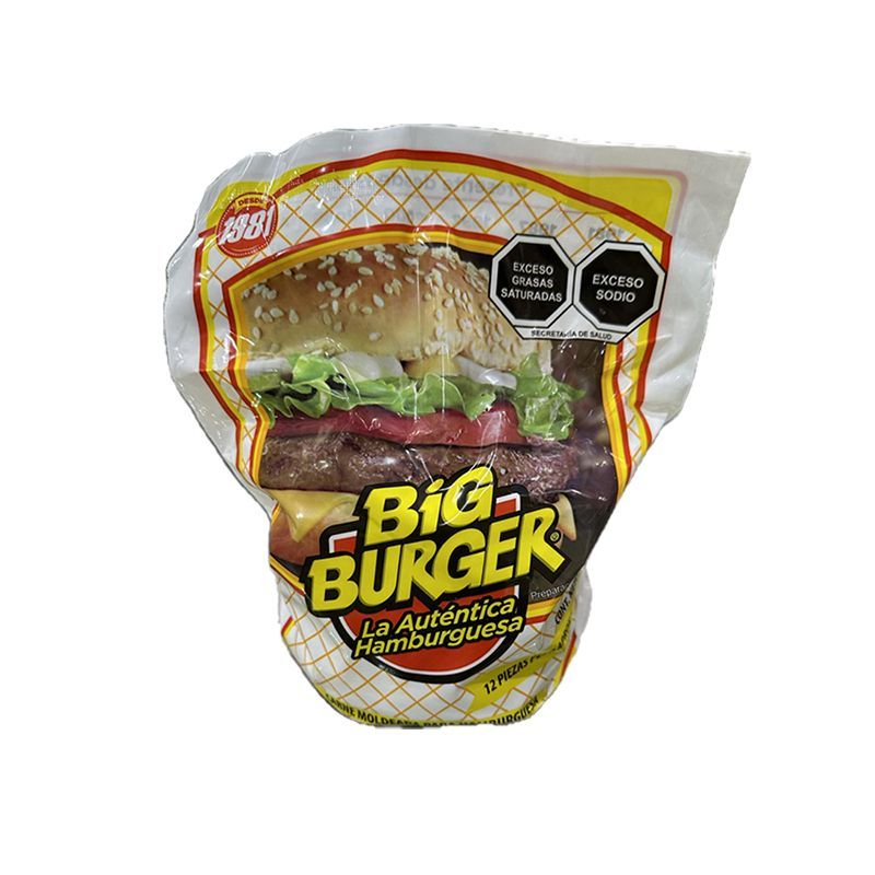 CARNE P/HAMBURGUESA BIG BURGER 12PZ