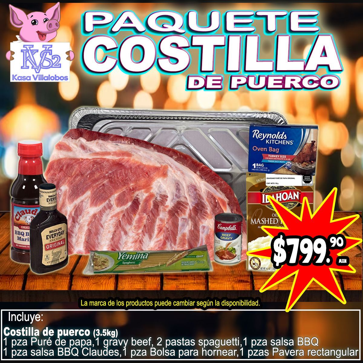 PAQUETE NAVIDEÑO COSTILLA DE PUERCO PAQUETE NAVIDEÑO COSTILLA DE PUERCO