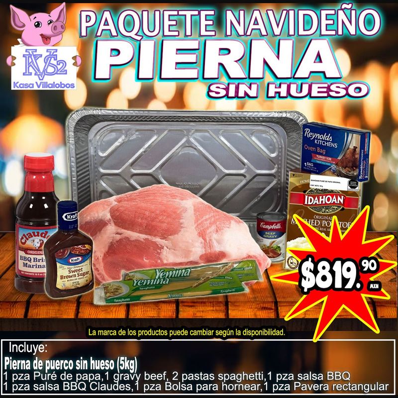 PAQUETE NAVIDEÑO PIERNA SIN HUESO