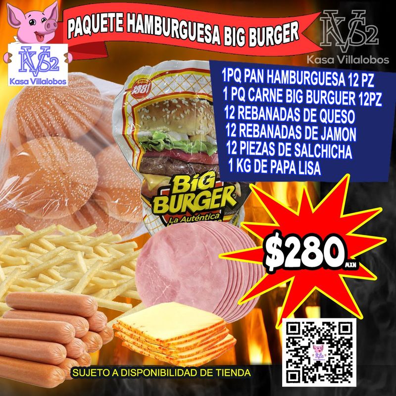 PAQUETE HAMBURGUESA BIG BURGER