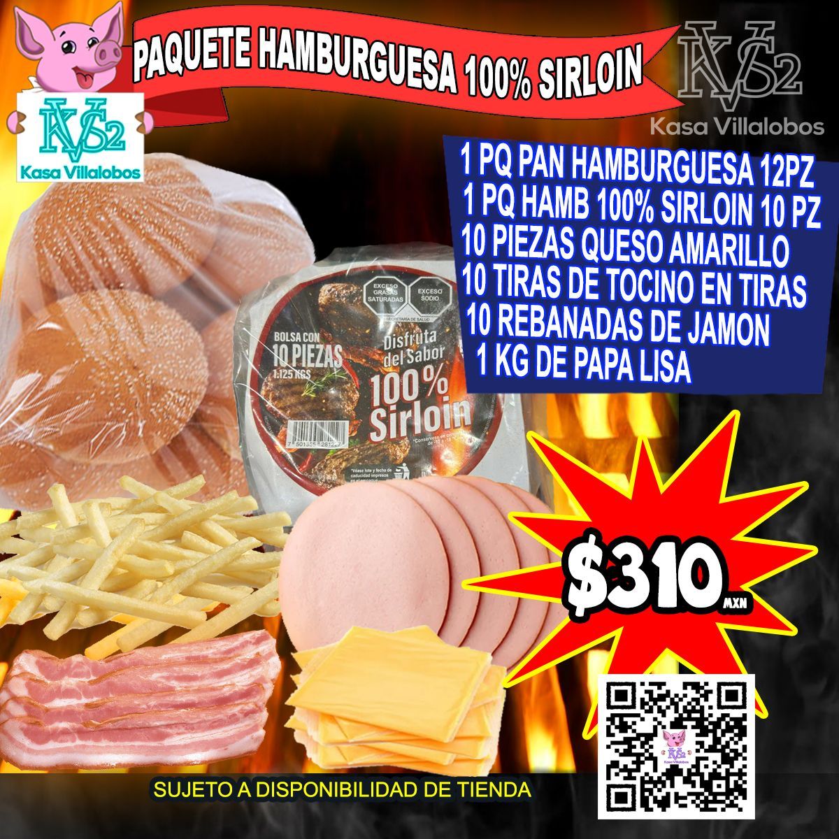PAQUETE HAMBURGUESA 100% SIRLOIN