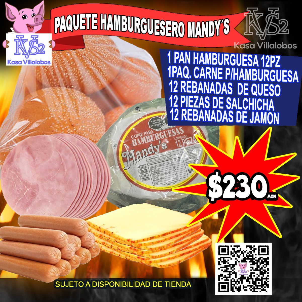 PAQUETE HAMBURGUESA MANDYS