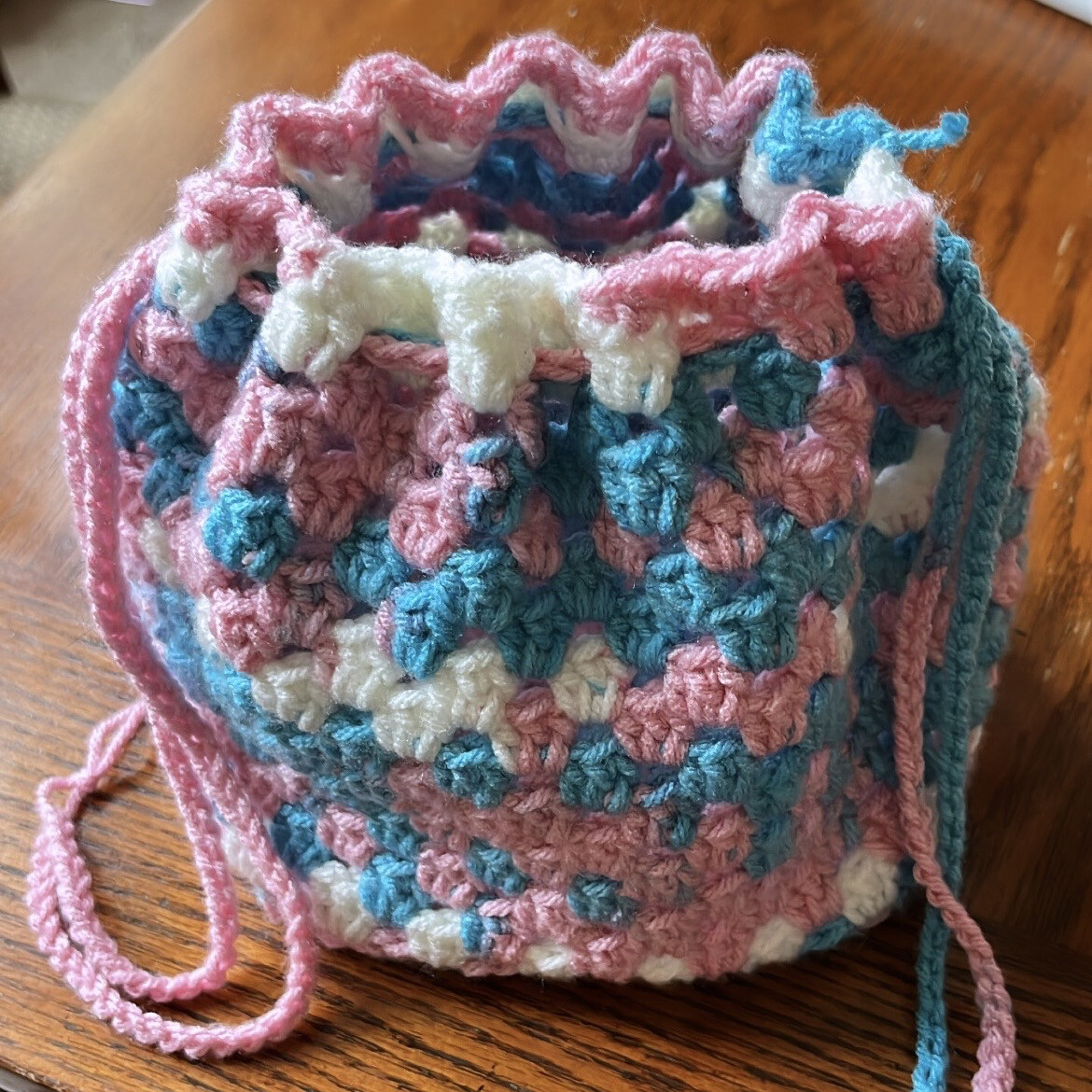 Square-Stitch Cinch Bag
