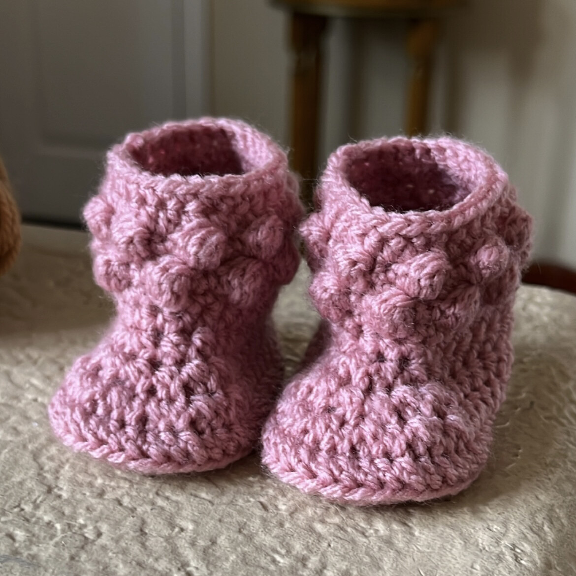 Bobble Stitch Baby Booties