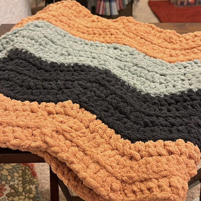 Tri-Color Chevron Blanket