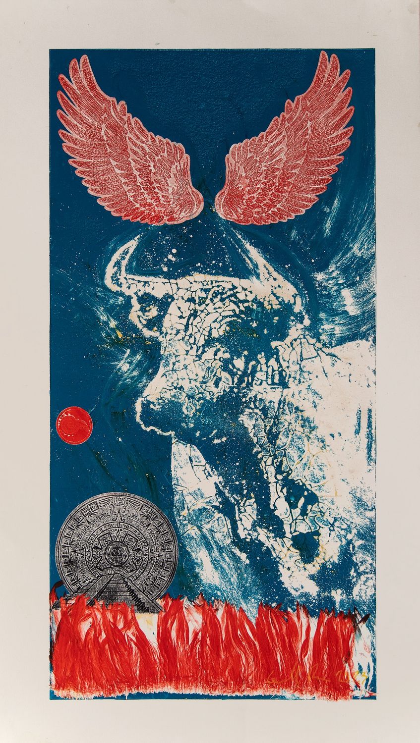 Toro con Alas (monotipo / papel)