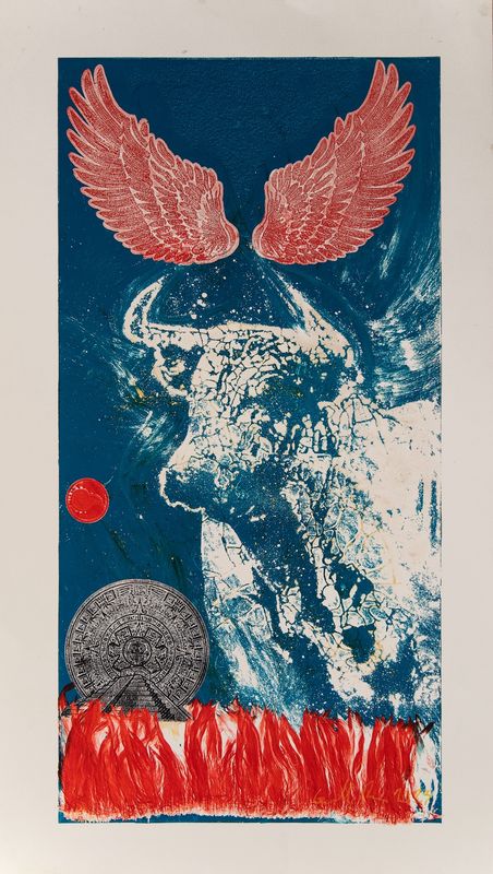 Toro con Alas (monotipo / papel)