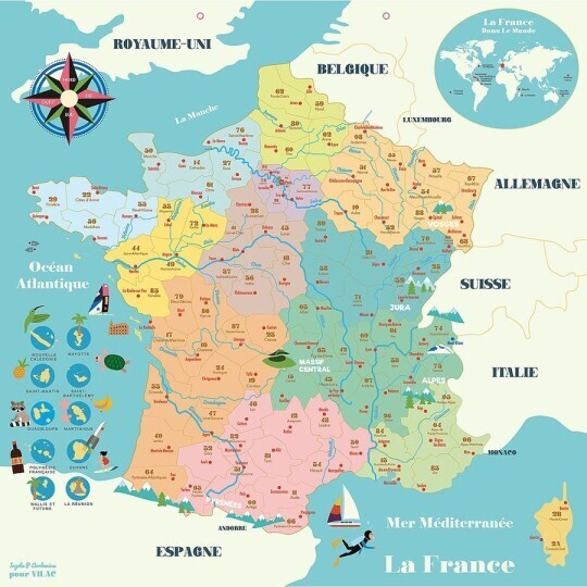 Carte magnétique de la France