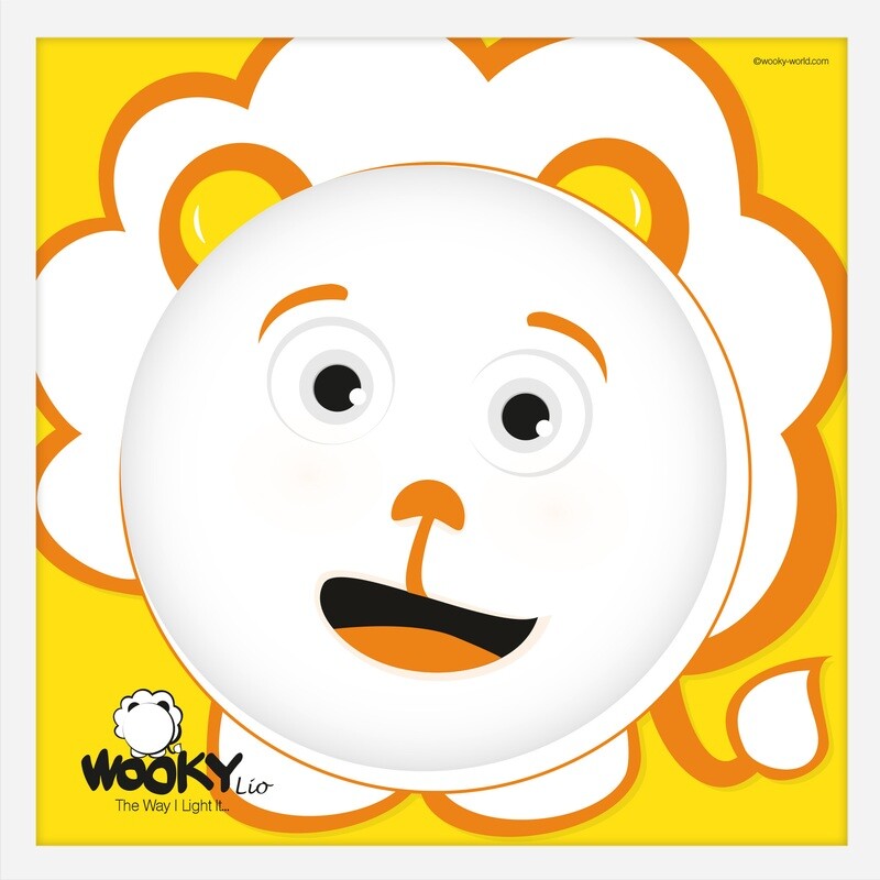 WOOKY Lion, Glow-in-the-Dark Picture with Re-stickable White Picture Frame