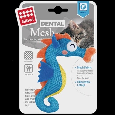 GiGwi Dental Mesh Catnip Cat Toy Seahorse