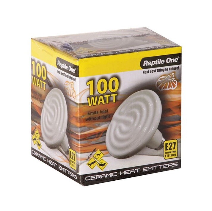 Reptile One Heat Lamp Ceramic 100W E27 Screw Fitting