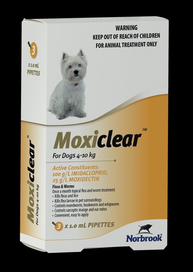 Moxiclear Dog 4-10kg 3pk