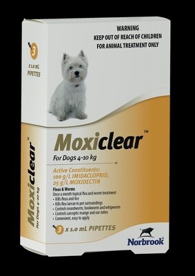 Moxiclear Dog 4-10kg 3pk