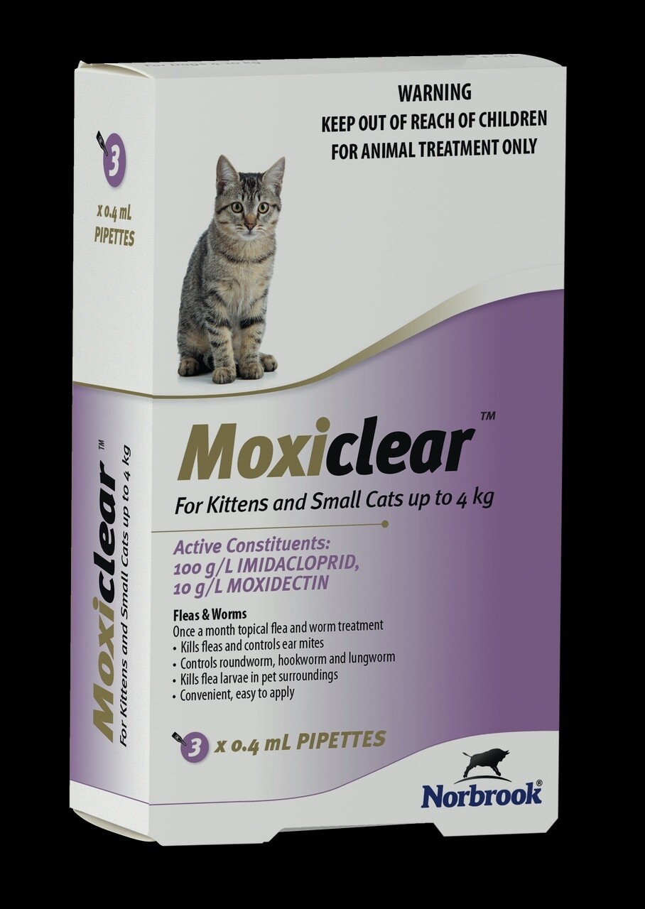 Moxiclear Small Cat and Kitten 0-4kg 3pk