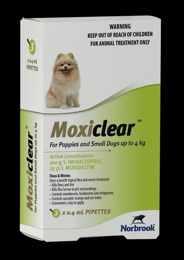 Moxiclear Small Dog & Puppy 0-4kg 3pk