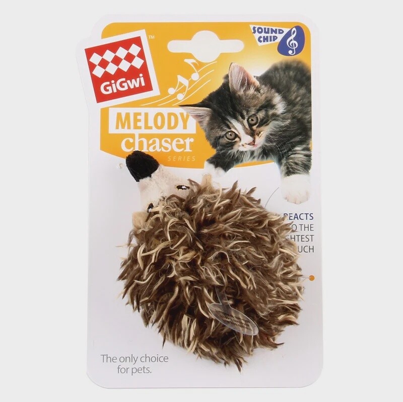GIGWI MELODY CHASER CAT TOY HEDGEHOG
