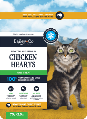 New Zealand Premium Chicken Heart Raw Treat 70g