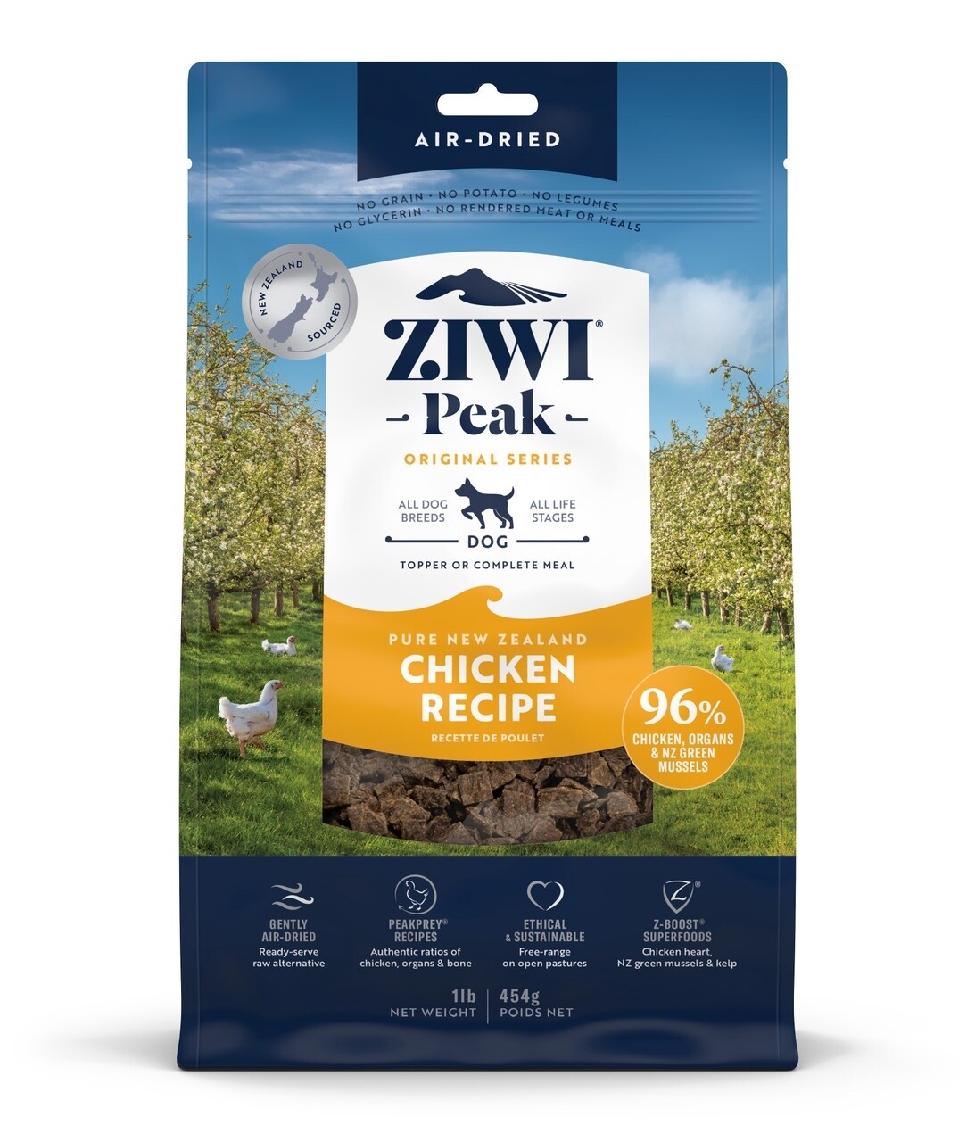 ZIWI Peak Air-Dried Chicken Dog Food 454g