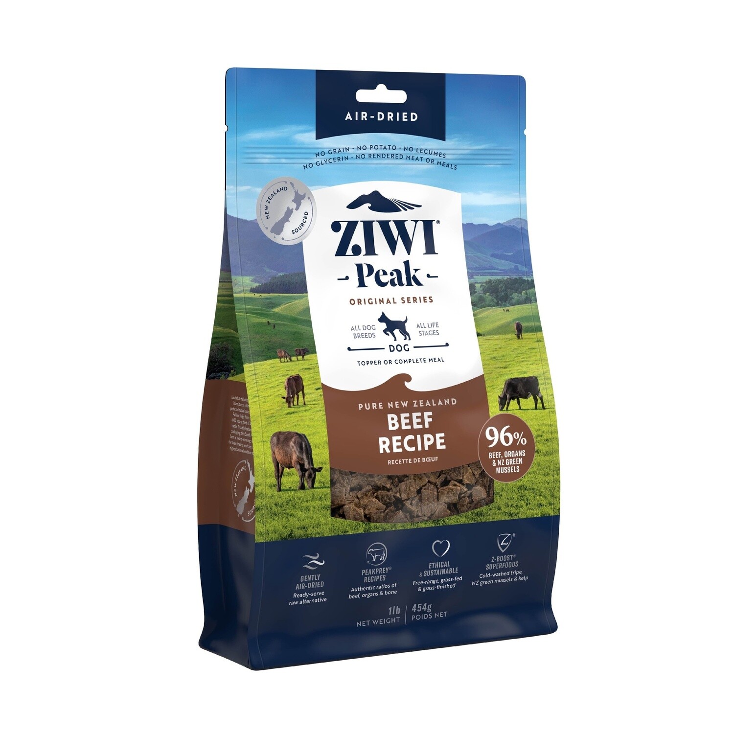 ZIWI Peak Air-Dried Beef Dog Food 454g