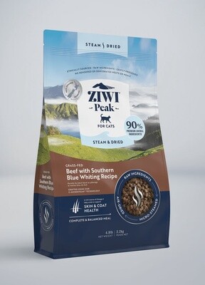 Ziwi Peak Steam &amp; Dried - Beef with Southern Blue Whiting Cat Food Recipe