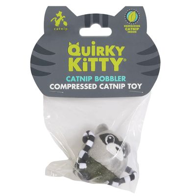 Quirky Kitty Rolly Raccoon Bobbler