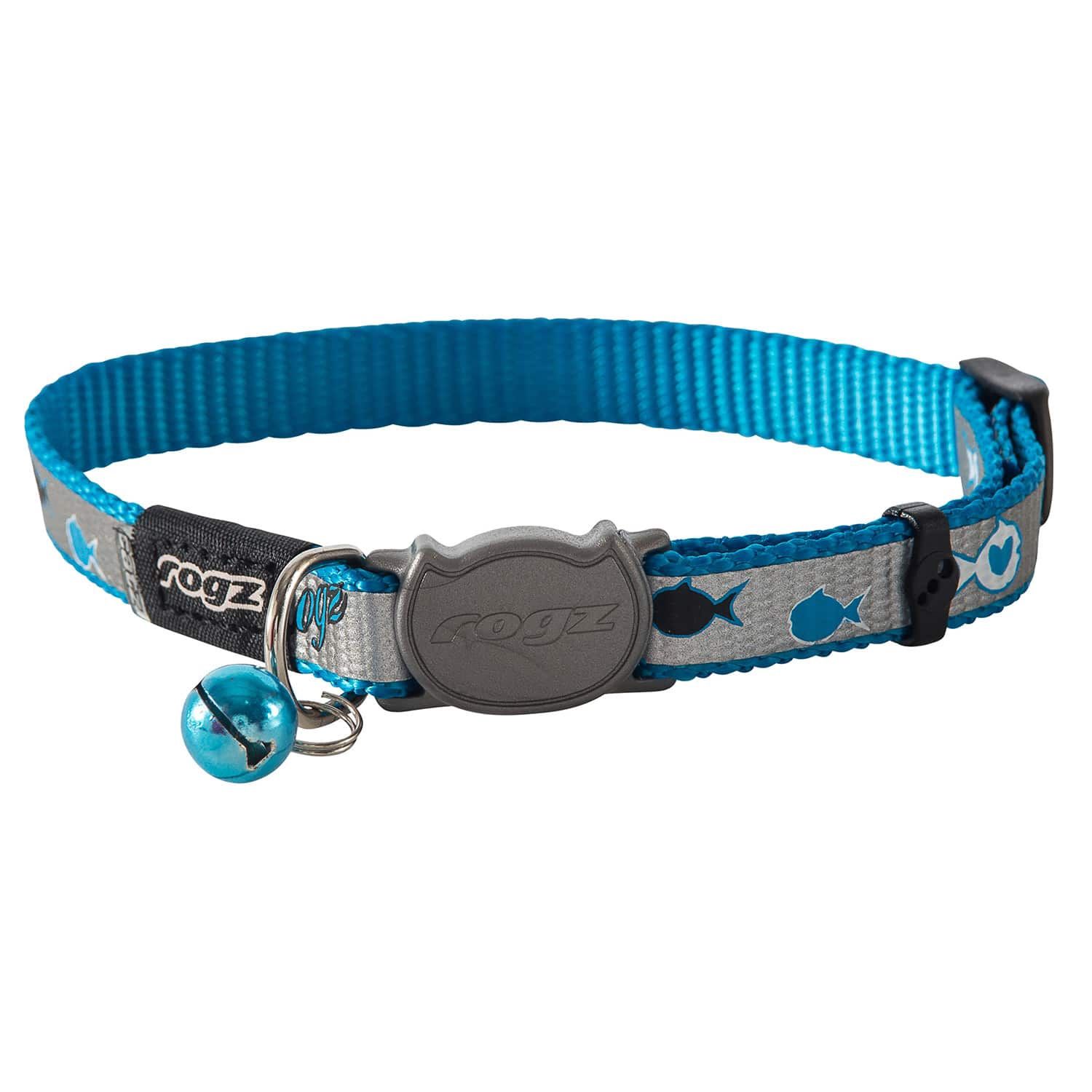 Rogz Reflectocat Cat Collar - Blue Fish Small