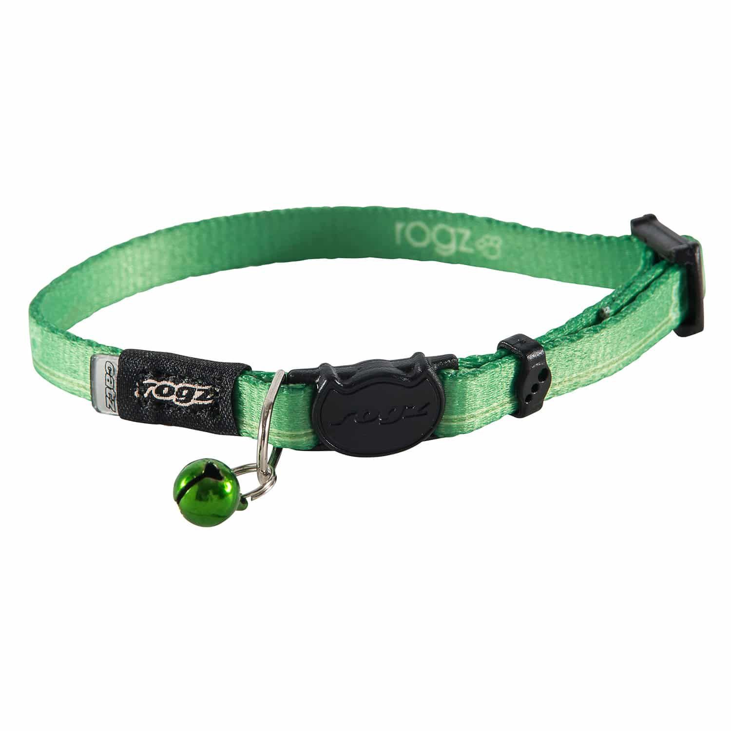 Rogz Kiddycat Safeloc Cat Collar - Lime Paws 11mm