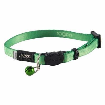 Kiddycat Safeloc Collar Lime Paws 8mm