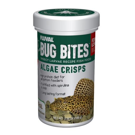 Fluval Bug Bites Algae Crisps: Premium Bottom Feeder Fish Food