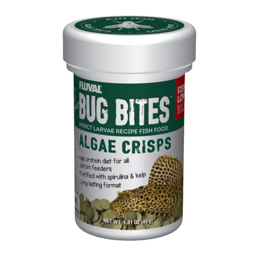 Fluval Bug Bites Algae Crisps: Premium Bottom Feeder Fish Food 40g