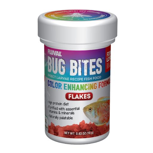 Fluval Bug Bites Insect Larvae Color Enhancing Fish Flake 18g