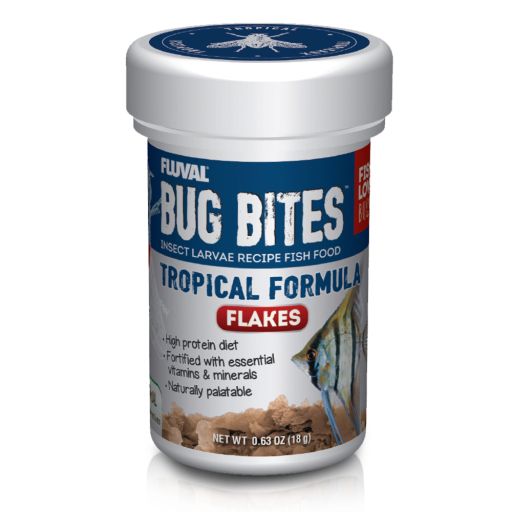 Fluval Bug Bites Insect Larvae Tropical Fish Flake 18gg