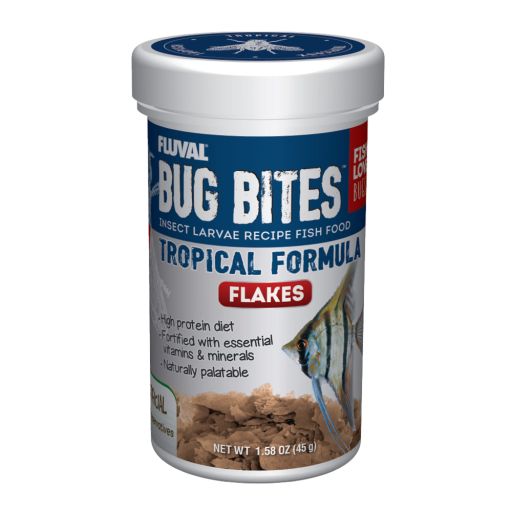 Fluval Bug Bites Insect Larvae Tropical Fish Flake 45g