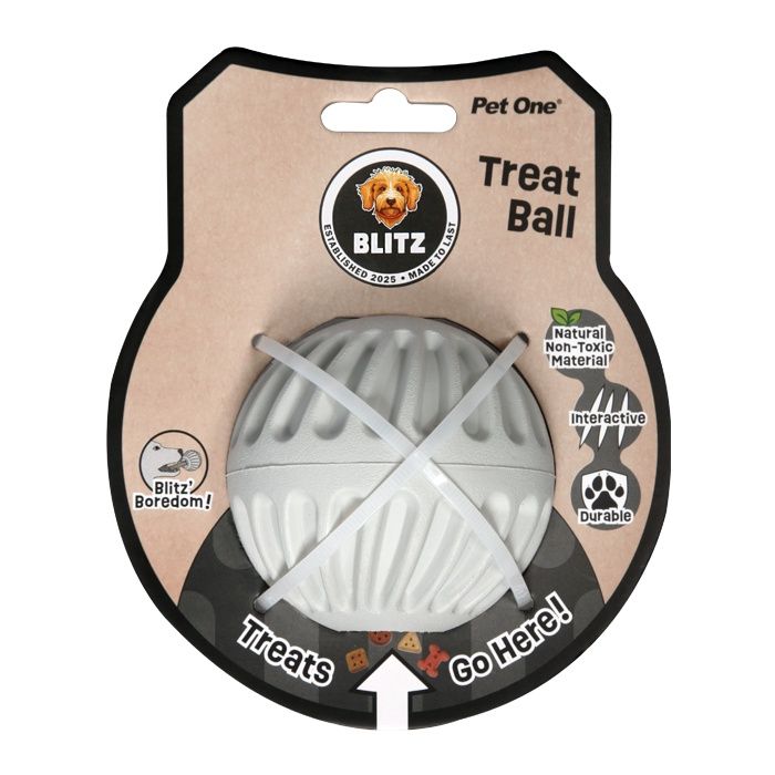 Blitz Rubber Treat Ball Grey L