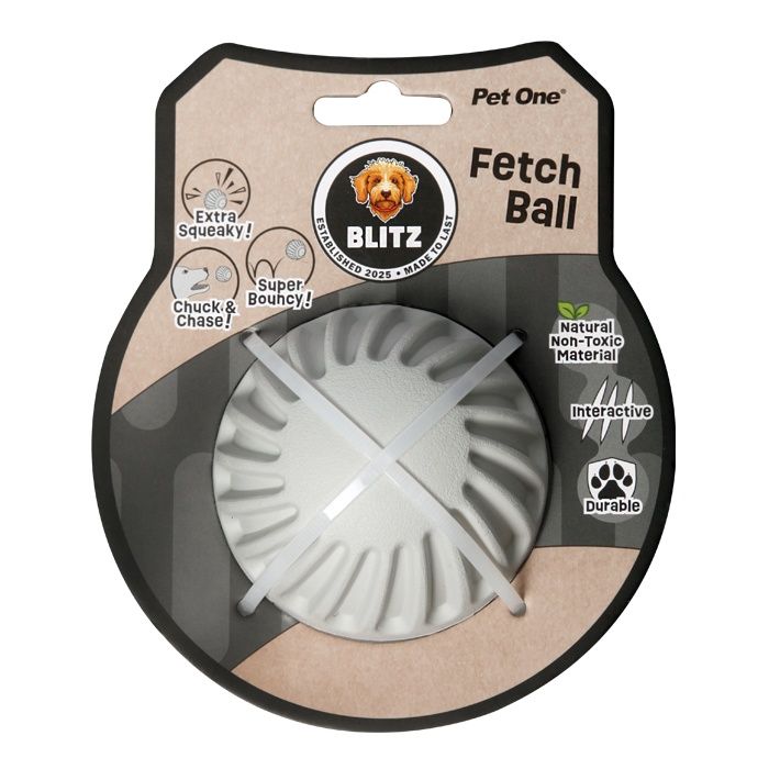 Blitz Rubber Fetch Ball Grey M