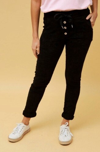 Bottega moda pant with roll up hem P516837, Colour: Black, Size: 8