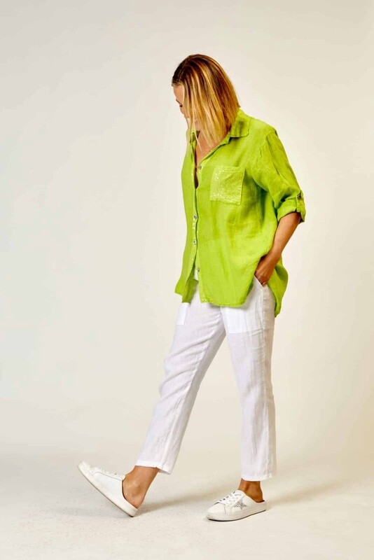 LaStrada Sequin Detail Linen Shirt 23-67A