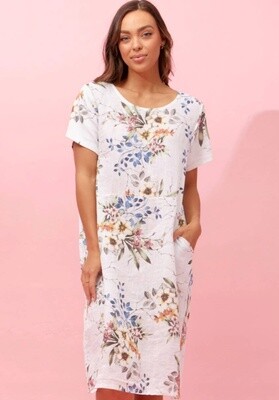 Bottega Moda Short Sleeve Floral Printed Dress D516413