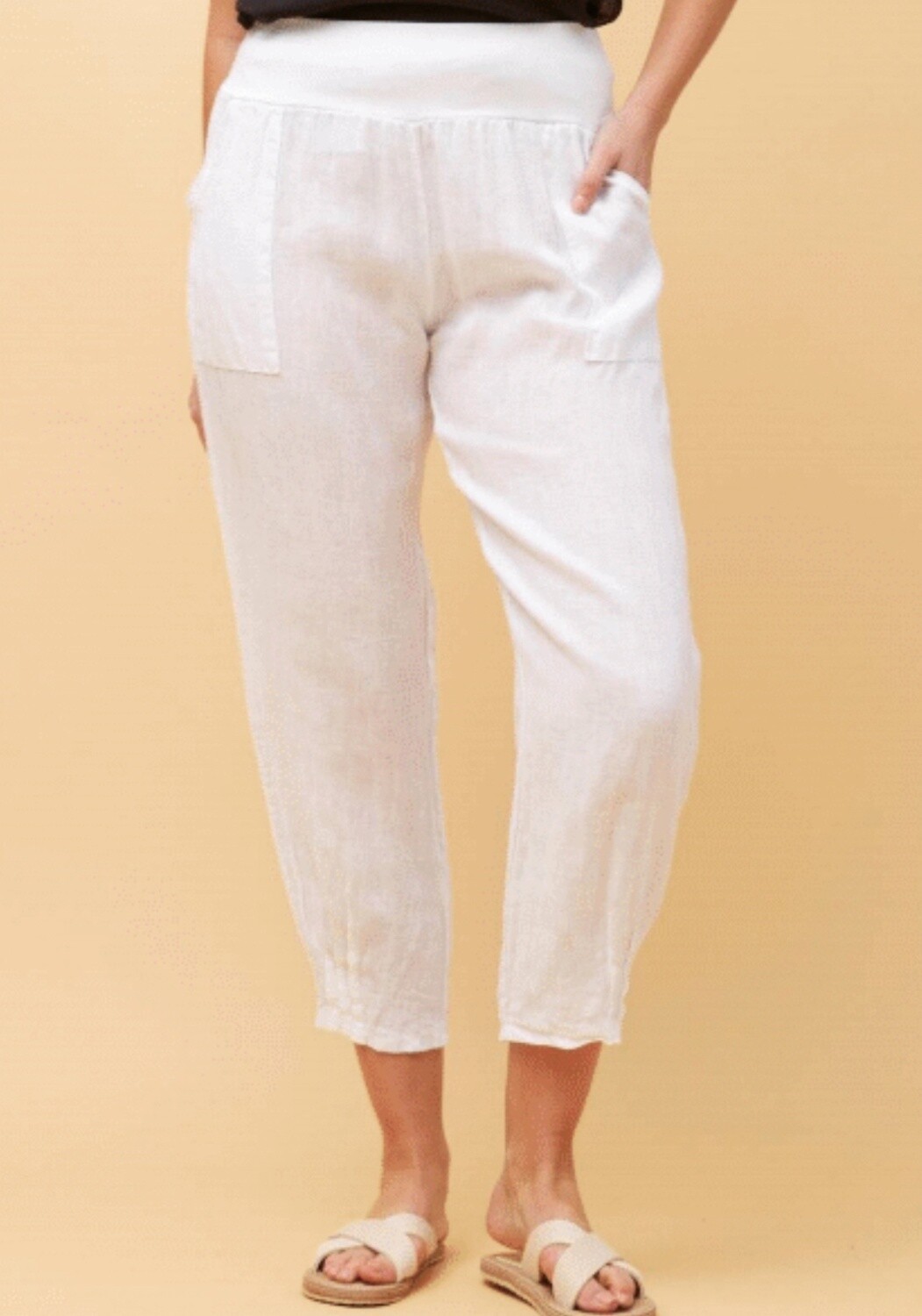 Bottega Moda Long Pant with Pocket Detail P516694, Colour: White, Size: 8