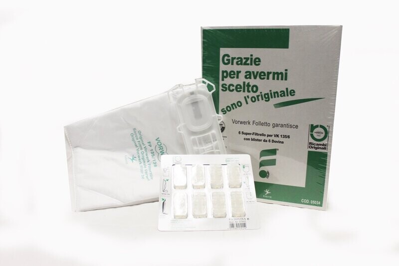 Sacchetti Folletto VK135/6 con Dovina