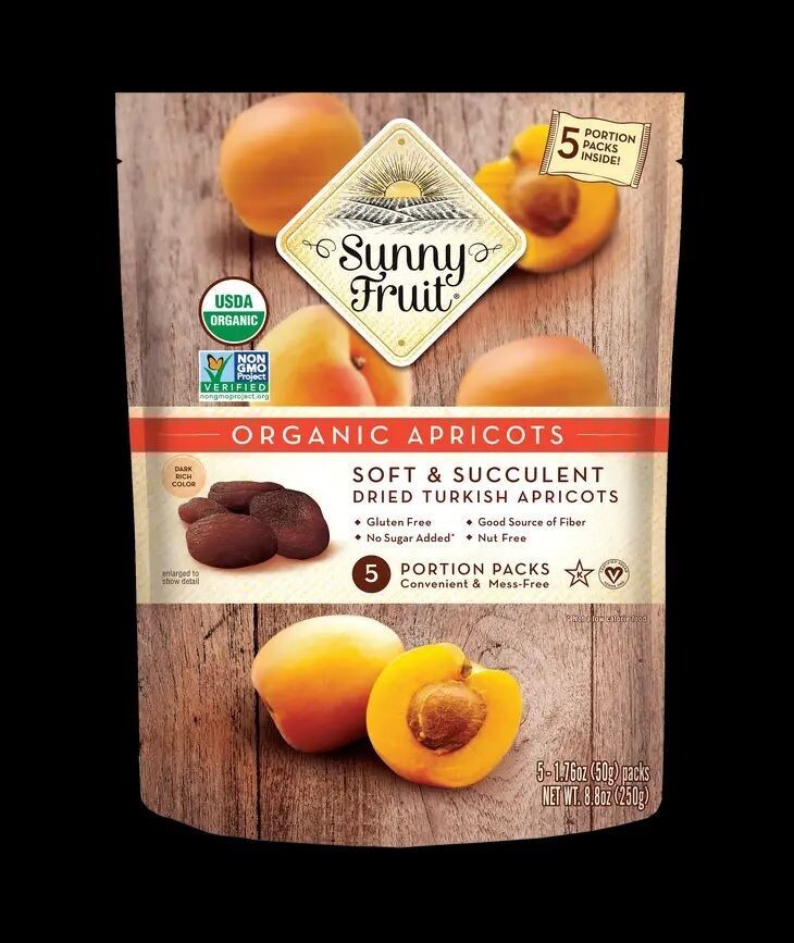 Abricots secs Bio sans sucre ajouté Sunny fruit sachet de 5